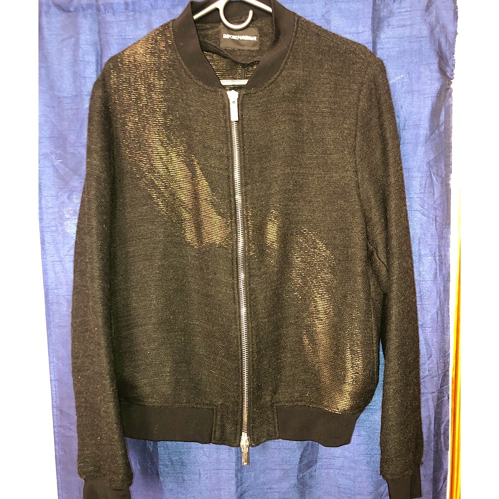Emporia Armani Mens Double Zip Cotton/Wool Jacket